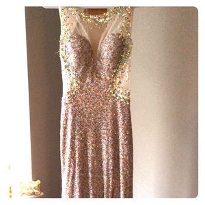 Riva Designs Gold Sequin Gown